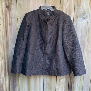 Louben Brown Textured wool blend Jacket Size 18